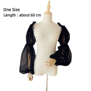 أكمام شبكية جيدة التهوية للنساء ، أكمام أنيقة ورقيقة ، أكمام فانوس ، أكمام عريسية فضفاضة ، بلون واحد ، زوج واحد 6