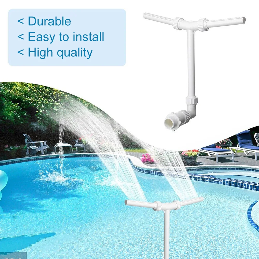 Swimming Pool Waterfall Fountain Kit PVC Feature Water Spay Pools Spa Decorations Easy Install Swimming Pool Accessories