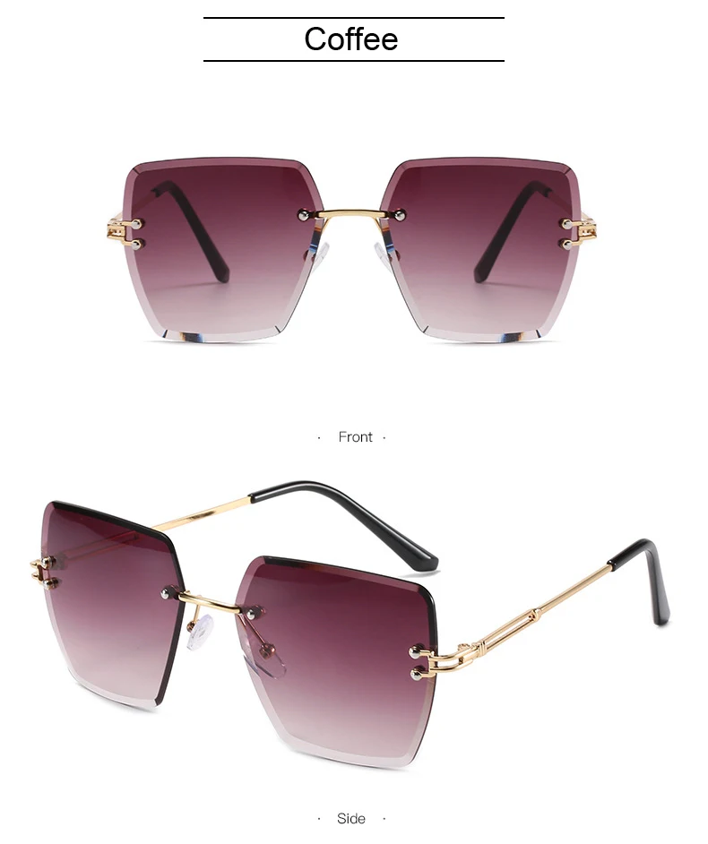 Fashion Square Sonnenbrille Frauen Marke Designer Gradienten Großen Rahmen Sonnenbrille Weiblichen Schatten Retro Vintage Oculos De Sol – Detail 6