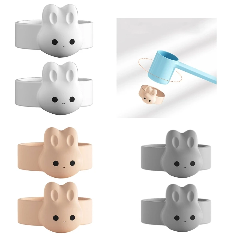 

Cartoon Rabbit Spoon Milk Powder SpoonScoop Holder Ring Anti-Drop Spoon Fixer Baby Tableware Product Handy Tool QX2D