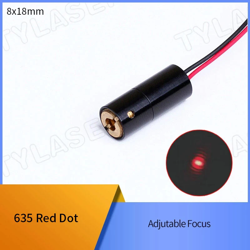 Laser module D8X18mm focusable laser module 635nm 1mW 5mW laser head red dot measuring tool glass/PMMA lens industrial grade APC driver