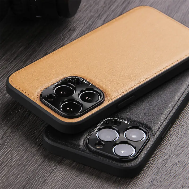 iphone 11 Pro Max clear case For iPhone 13 Pro Max Camera Protection PU Leather Phone Case For iPhone 12 11 Pro Max 13 Shockproof Bumper Business Back Cover leather iphone 11 Pro Max case