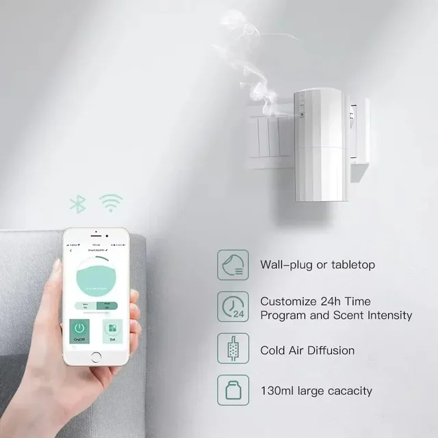 Diffuser Aromatherapy Machine Electric Aromatic WiFi Bluetooth Essential Oils Home Spray Fragrance Room Aromatizer Diffuser 3