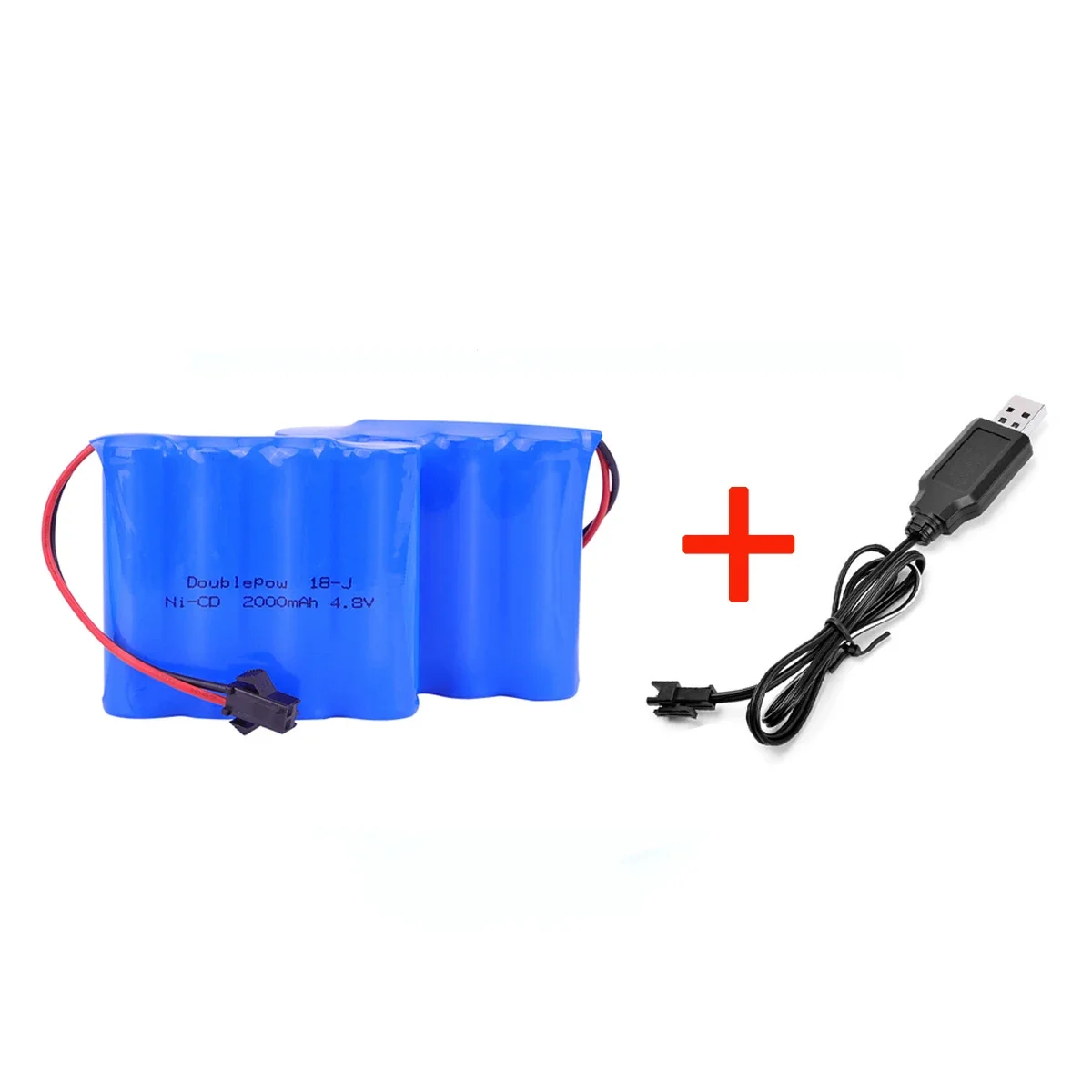 Pack 4 piles rechargeables AA Ni-CD 4,8V 2000mAh - Noir, Or, Blanc