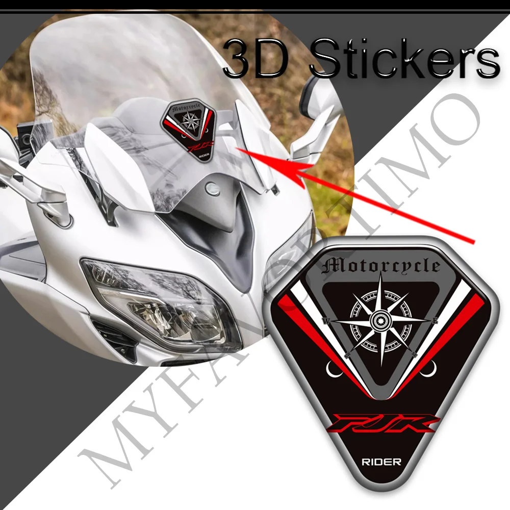 Windshield Windscreen Screen Wind Deflector Knee Kit Cases Stickers Decals For Yamaha FJR1300 FJR 1300 Tank Pad Protection