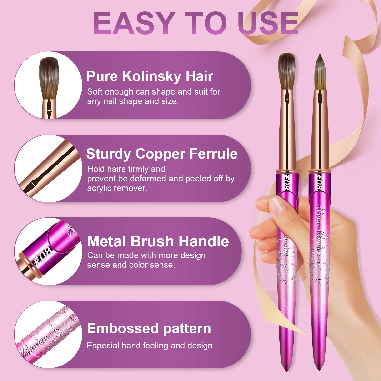 nail art brushes nail brushes nail art tools gel nail tools Kolinsky Acrylic Nail Art Brush Wood Handle Nail Art Mink Brush Gel Builder Tools Manicure Drawing Tools Size 2-14