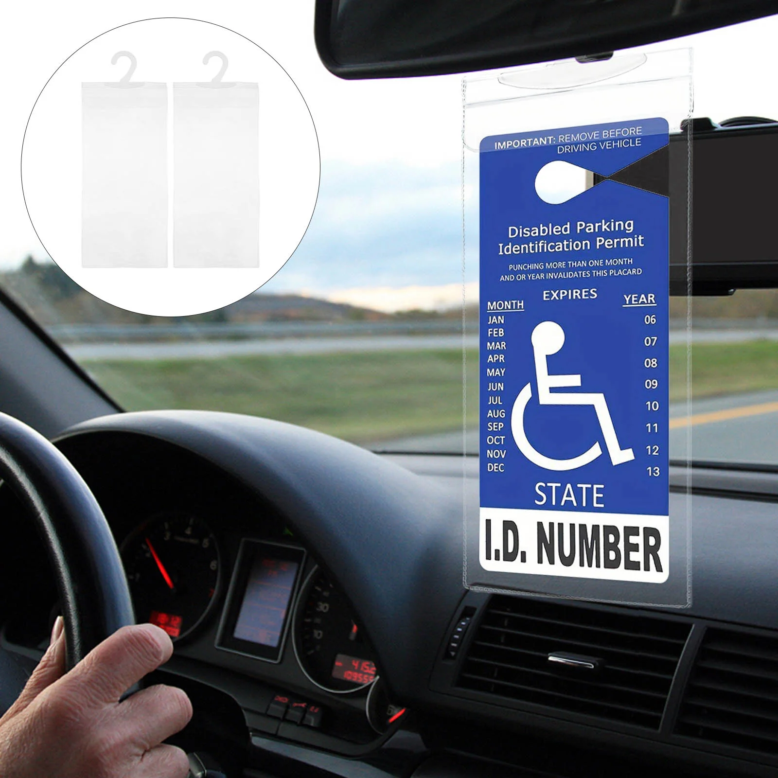 

2 Pcs Gadgets for Disabled Placard Disability Parking Permit Handicap Holder Display Case