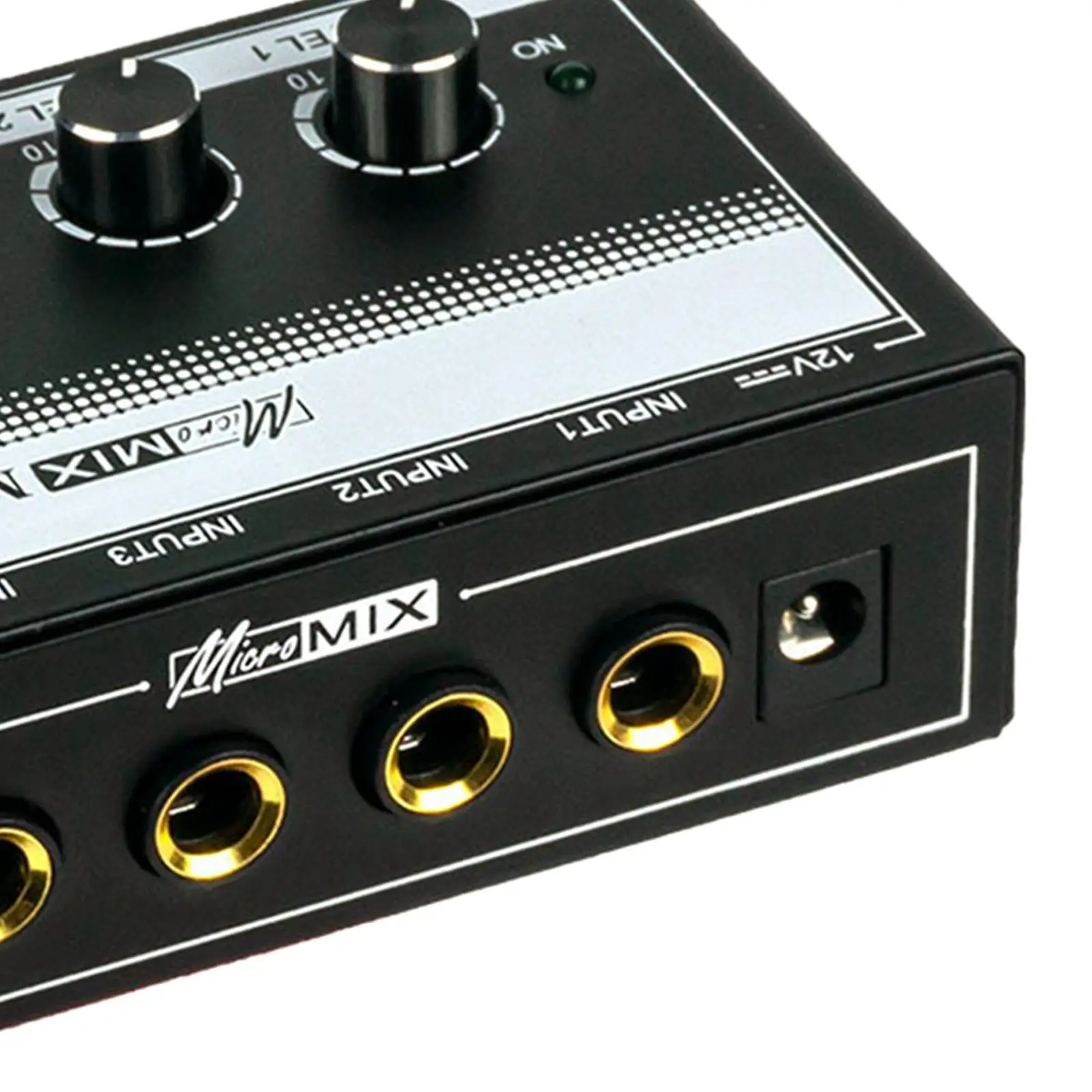 Professional 4-Channel Audio Mixer for Microphones and Instruments - Black