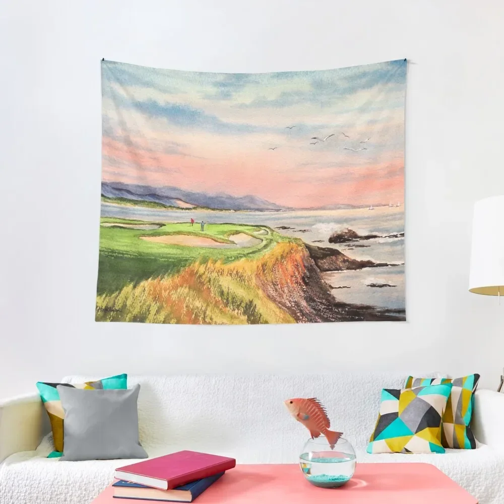 

Pebble Beach Golf Course 7th Hole Tapestry Decoration Room Aesthetic Room Decor Tapestry