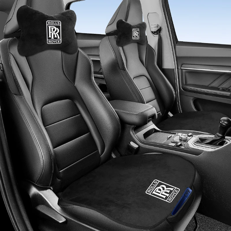 Car Seat Cover Front Rear Flocking Cloth Fabric Cushion & Seat Head