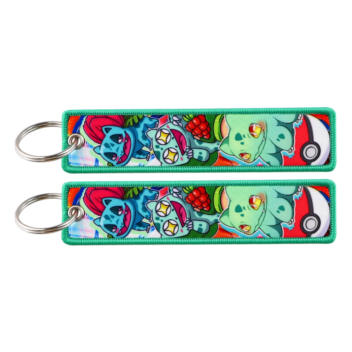 Kawaii Cartoon Embroidered Keychain - Cute Key Tag