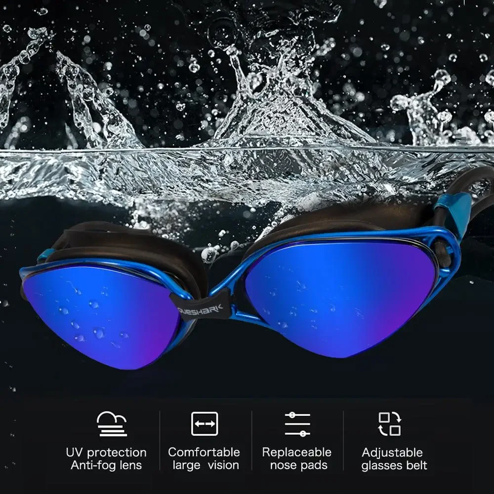QUESHARK Adults Teens HD Anti-Fog Swimming Goggles Water Sport Diving Waterproof Swim Glasses With Portable Box Set 2