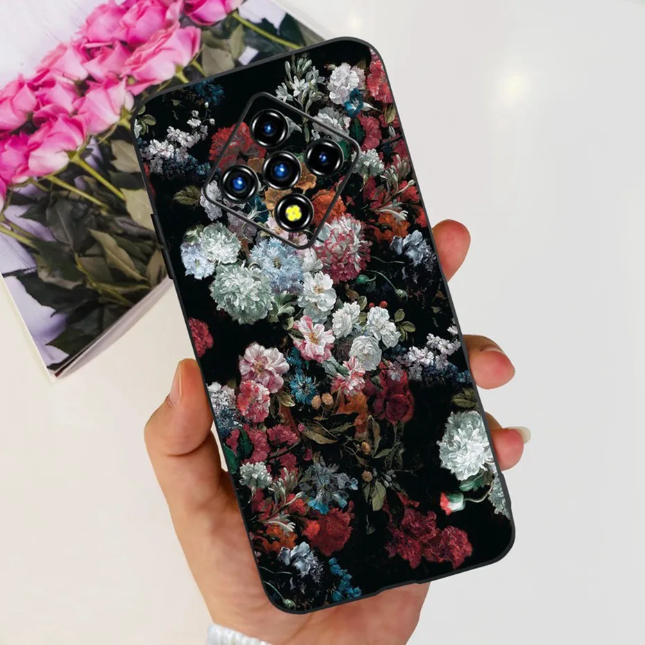 Lovely Painted Soft TPU Back Cover - Black Silicone Phone Case