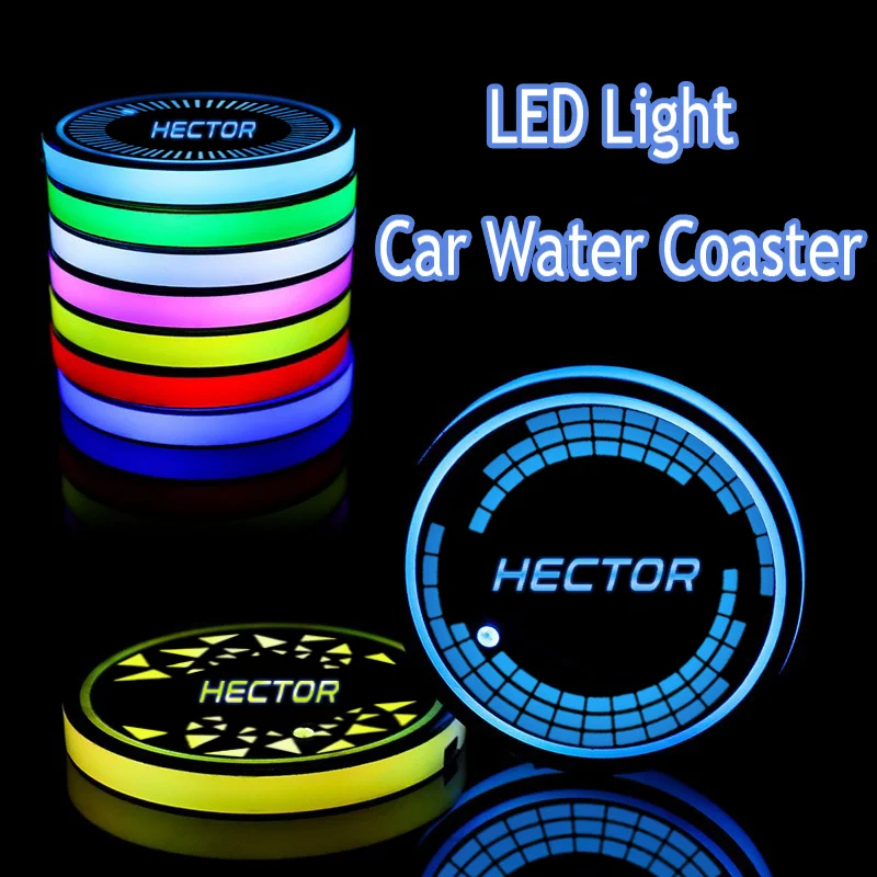 Per Mg Ettore Logo Led Car Water Coaster Smart Induction Luminous Water Cup Pad Decorazione Di Ricarica Usb
