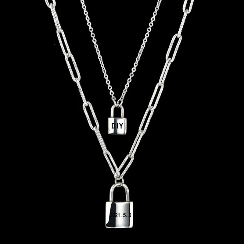 

Ожерелье с лазерной надписью для влюбленных, памятное ювелирное изделие в стиле хип-хоп, Инс, онлайн, знаменитостей, двойная титановая банда, Suo