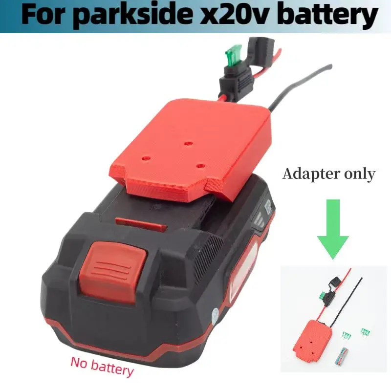 Per Lidl Parkside X20V Team Barttery Adapter Base Connettore Di Alimentazione Fai Da Te Con Interruttore 14Awg Fai Da Te (Senza Barttery)