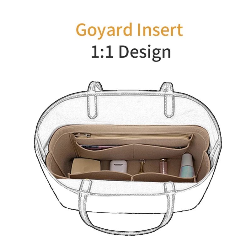 Purse Organizer Insert EverToner Felt Insert Bag Organizer Handbag & Tote Bag Perfect for Brand Women's Handbags For Goyard LV Neverfull And More
