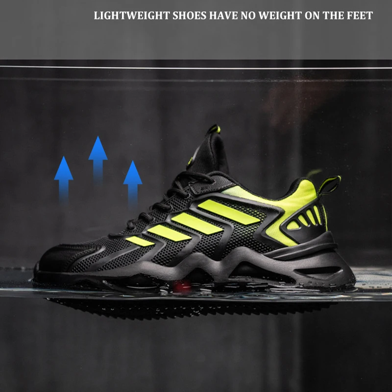 Safety Sneakers Men Lightweight Steel Toe Men's Safety Shoes Sport Tennis Working Shoes Anti-puncture Summer Work Boots for Men