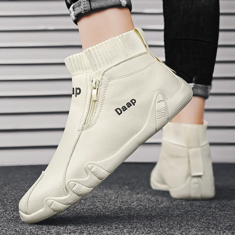 남성용 캐주얼 신발, 하이탑, 트렌디 올 매치 신발, 앵클 부츠, 가볍고 부드럽고 편안한, 개성