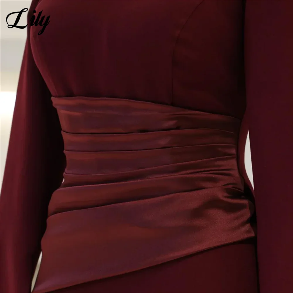Lily Burgundy Elegant Prom Dress - Decoration Detail