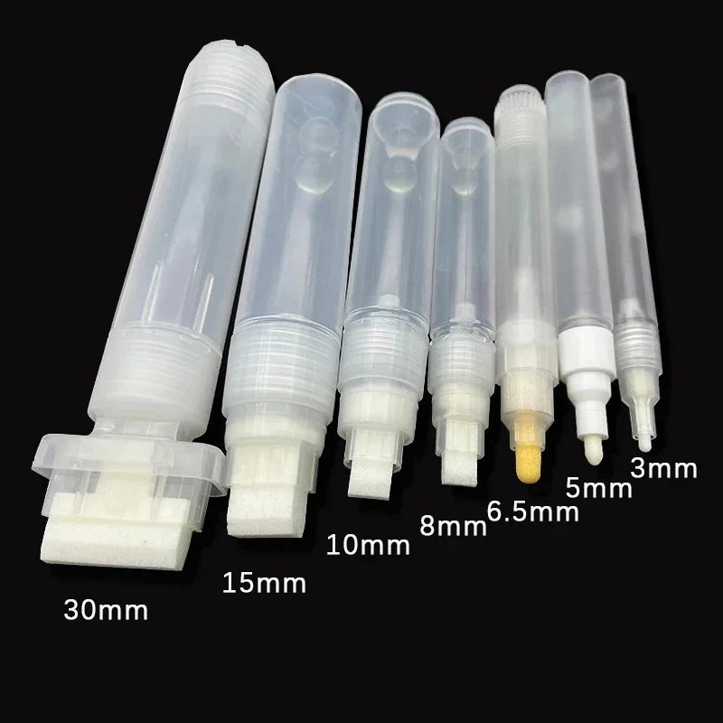 7 pcs/set Plastic Empty Pen Rod 3mm 8mm 10mm 15mm 30mm Barrels Tube Graffiti Pen Liquid Chalk Markers Paint Accessories pen rod barrels