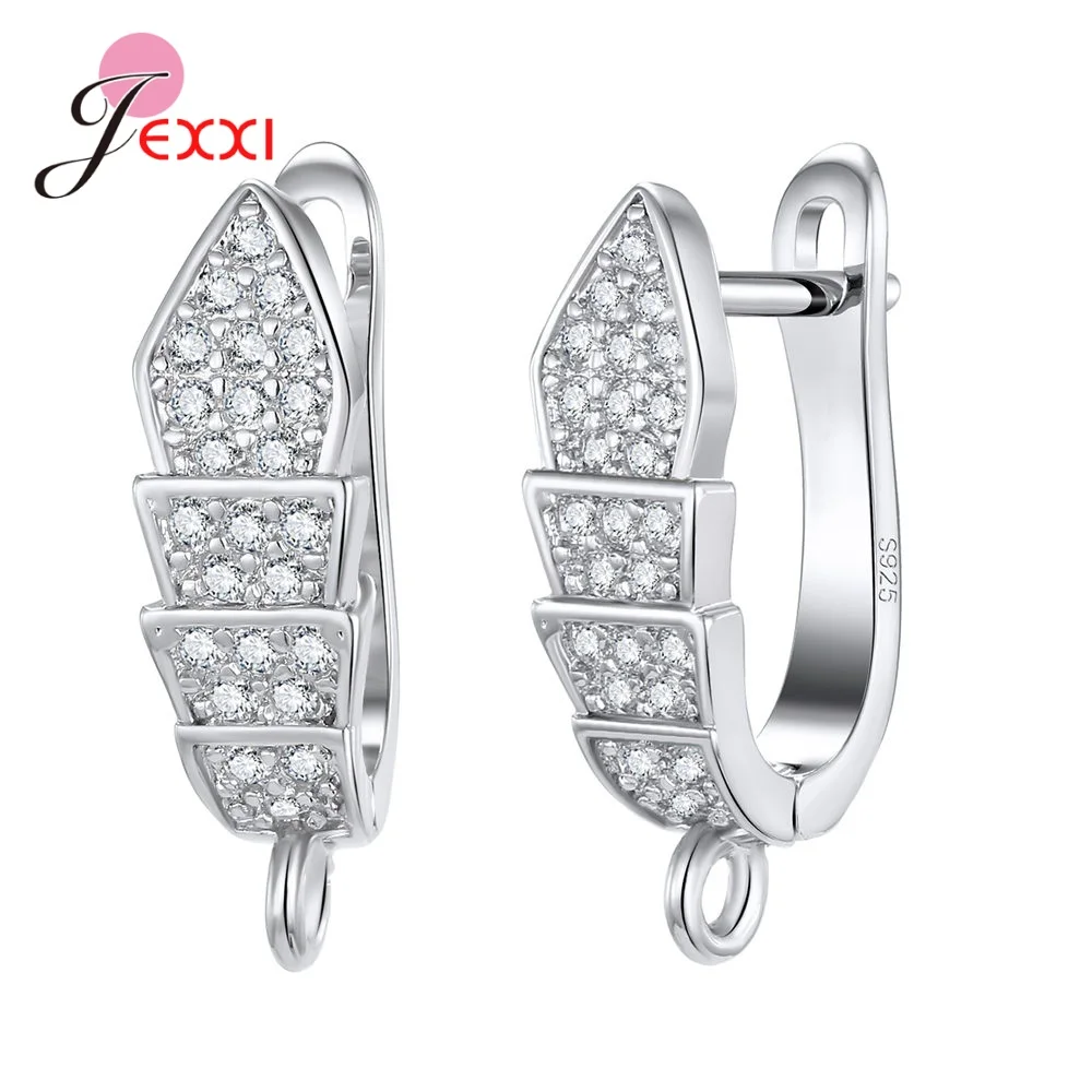 Earring findings Korean style various models crystal genuine 925 sterling silver earring findings jewelry accessories for DIY