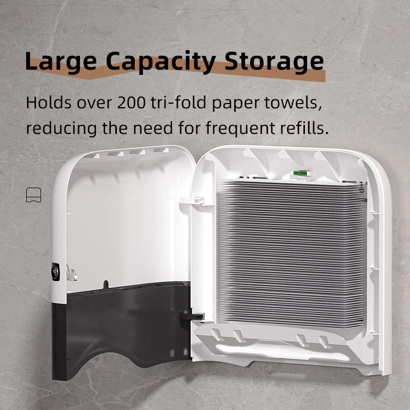Bathroom Paper Towel Dispenser Tissue Roll High Capacity Precision Level Paper Box Towel Holder for Toi