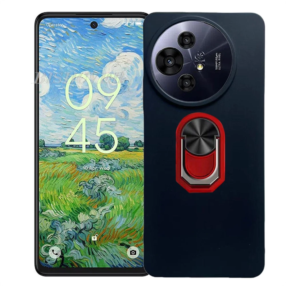 Enhanced Product Title: Premium Phone Case with Back Ring Holder Bracket - Soft TPU Silicone Cover