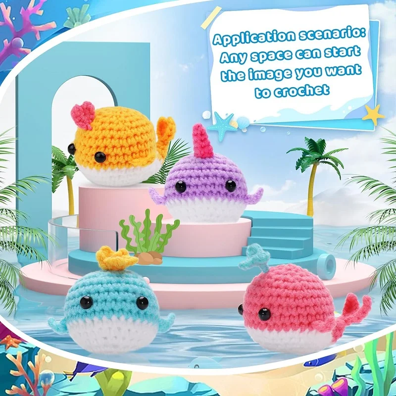 Whale Crochet Kit Beginner Crochet Kit Starter Stitch Marker Complete Set 2/3/4Pcs crochet kit