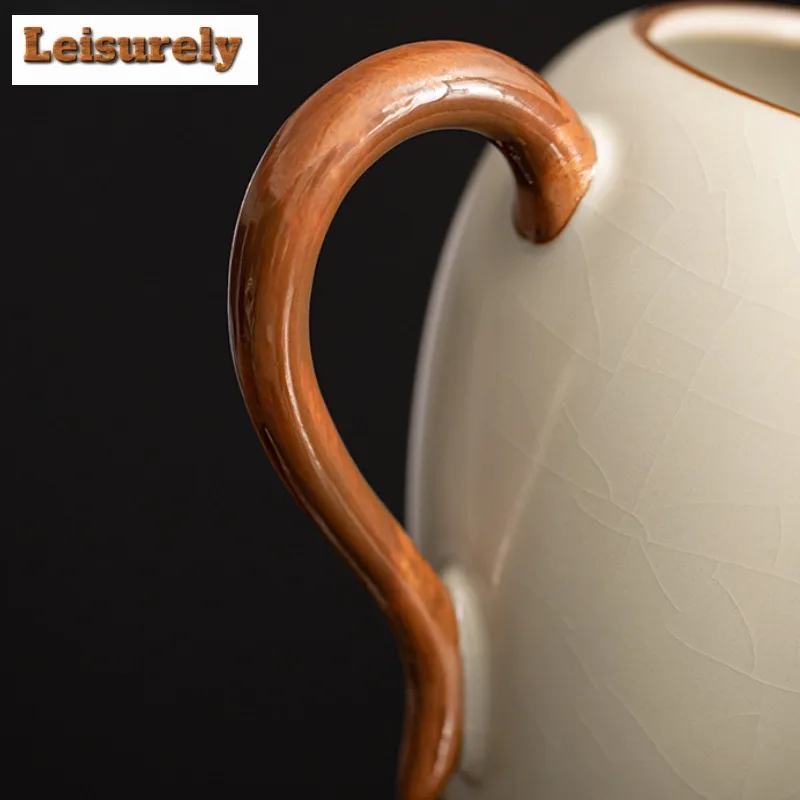 250ML Cream Ru Kiln Porcelain Tea Pitcher Divide Tea Fair Cup Cha Hai Dispenser Household Justice Cup Fair Mug Teaset Supplies
