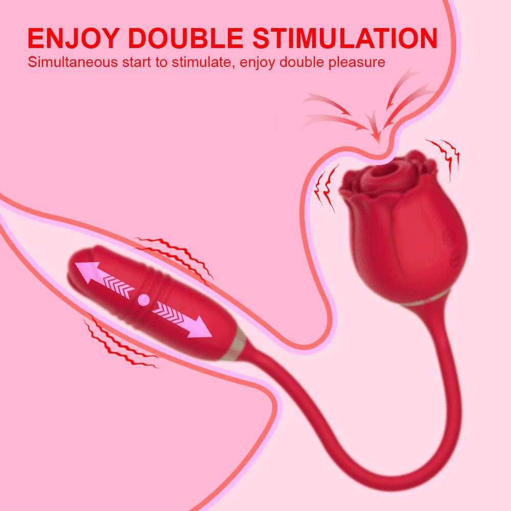 Rosen-Saugvibrator für Frauen mit 20 Modi, Nippelsauger, Klitorisstimulator, Stoßdildo, Sexspielzeug für Paare (Anzeige)_voghion.com