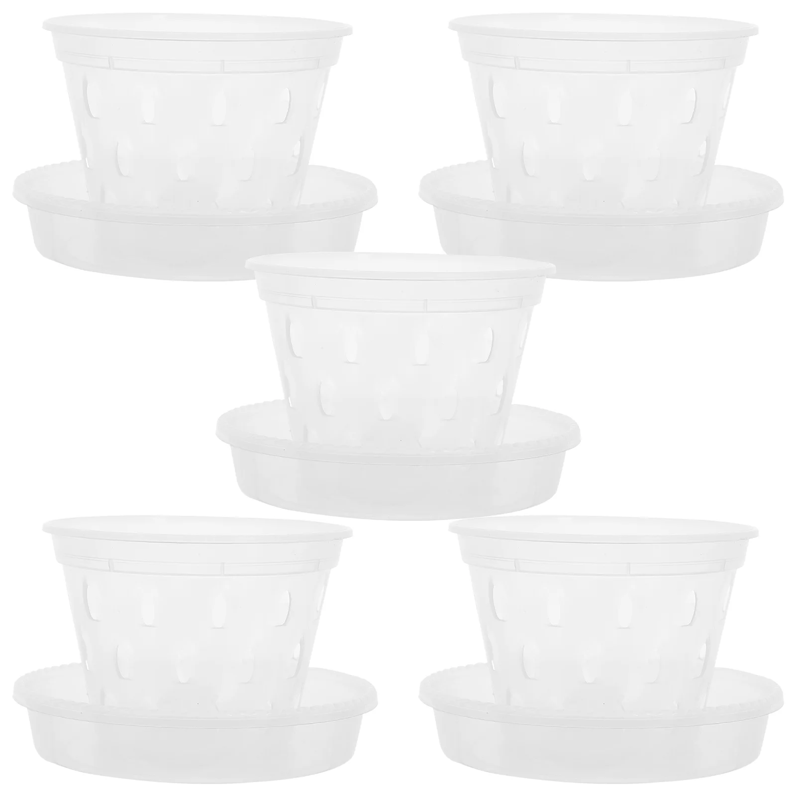 

5 Sets Transparent Orchid Pot Planting Nursery Decor Dedicated Plastic Pots Pp Clear Planter Flower Planters