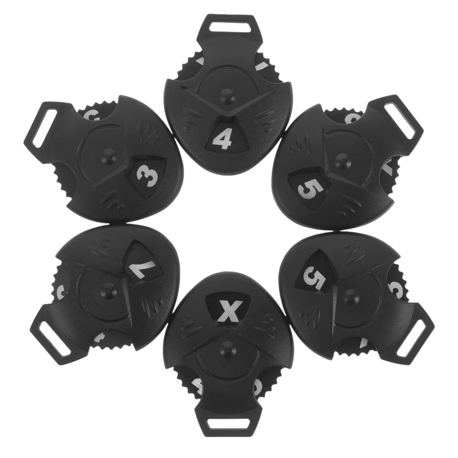 6Pcs 유연한 회전식 골프 클럽 헤드커버 번호 태그 드라이버 골프용 세련된 미니멀리스트 식별 마커