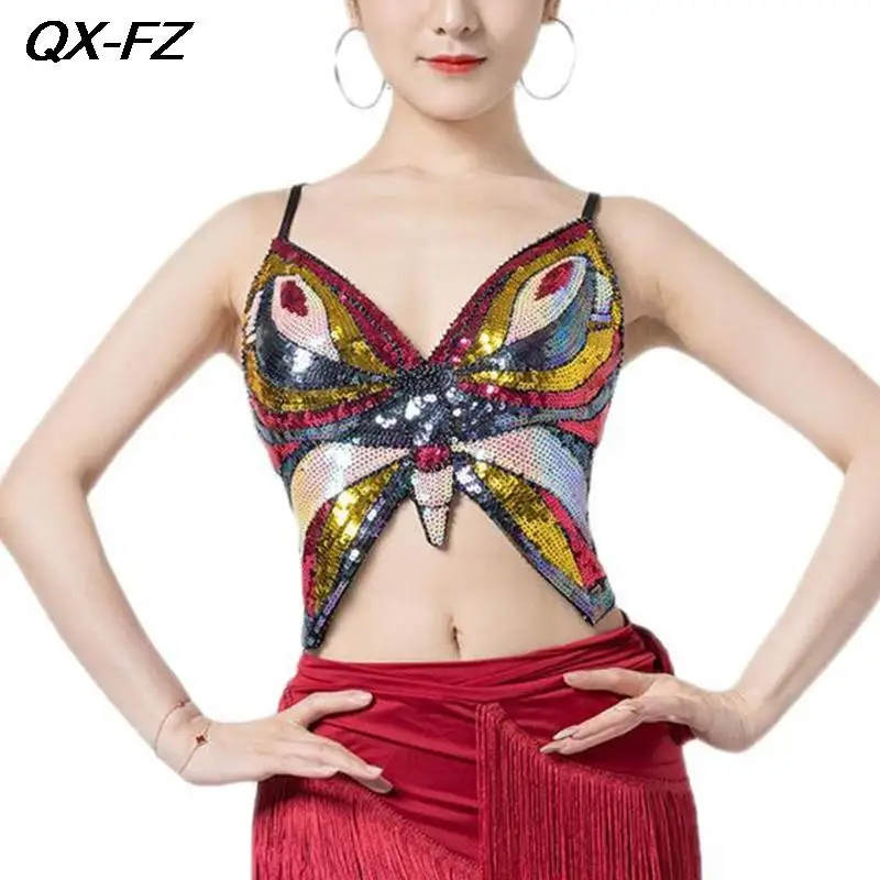 

Hot sale Women Belly Dance Bra Tops Lady Oriental Bellydance Indian Dance Costume Accessories DS Club Party Performance Clothes