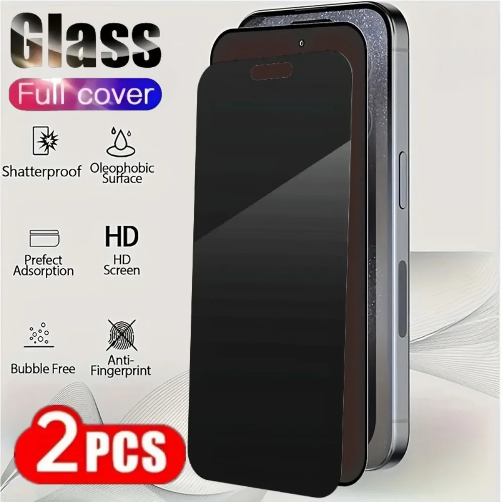 2Pcs Anti Spy Screen Protector for iPhone 17 16 15 14 Pro Max Air 16 15 Plus Tempered Glass for iPhone 13 12 11 Pro XR XS Max
