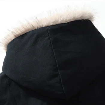 الرجال الشتاء الفراء طوق جاكت مزود بغطاء للرأس كلينفيت معطف مبطّن الرجال رشاقته الدافئة سترات أبلى الشارع الشهير Harajuku المتضخم سترة 6