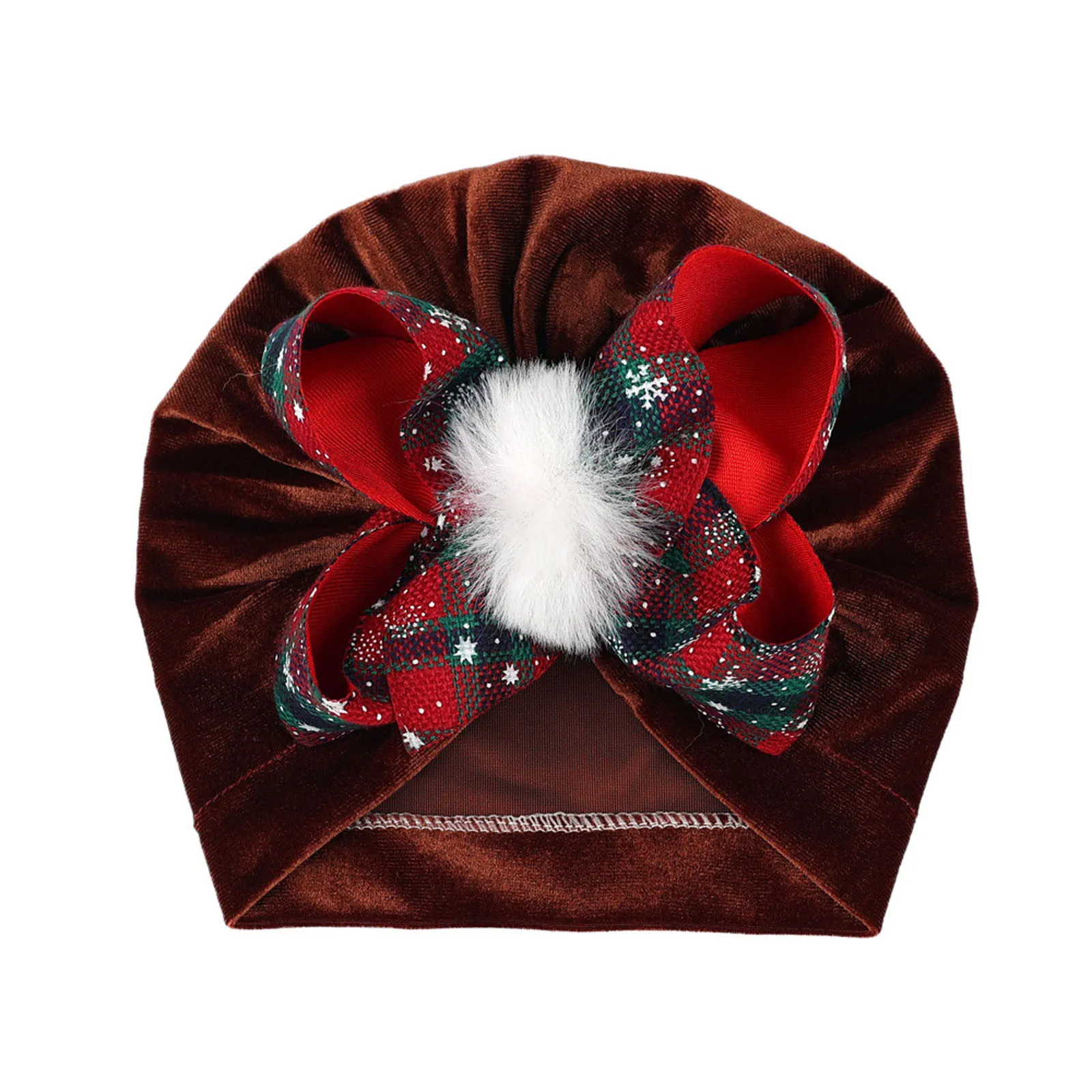 Baby Christmas Big Bow Turban Hats Bohemia Cap Girls Headwear Bun Knot Sports Hats Hat Organizer for Baseball Caps Wall