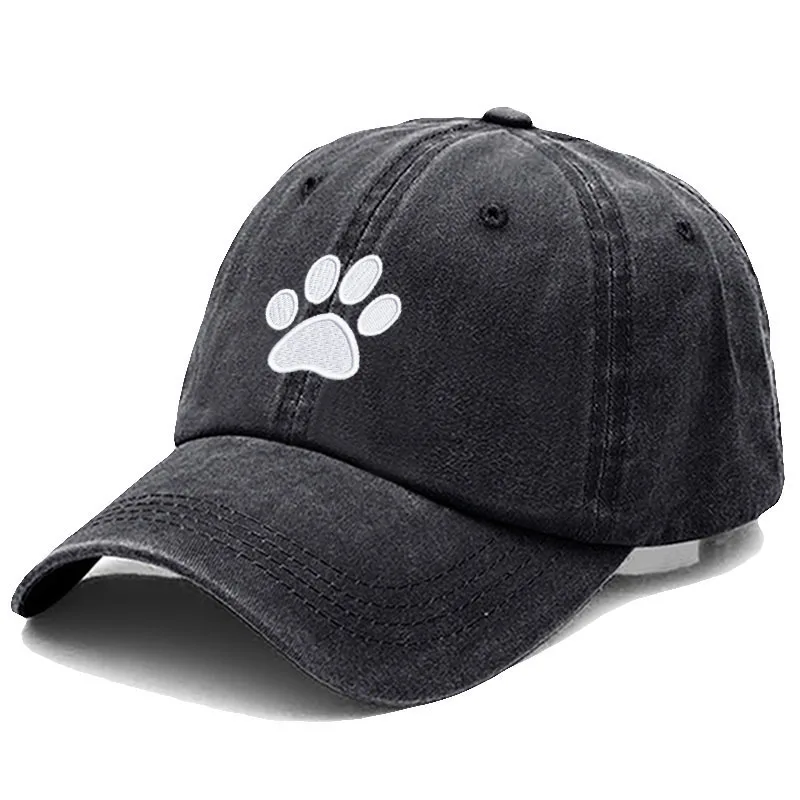Dog Paw Vintage Washed Cotton High Quality Embroidery Dad Hat  For Men Women Baseball Cap golf caps Snapback Cap Dropshipping 2