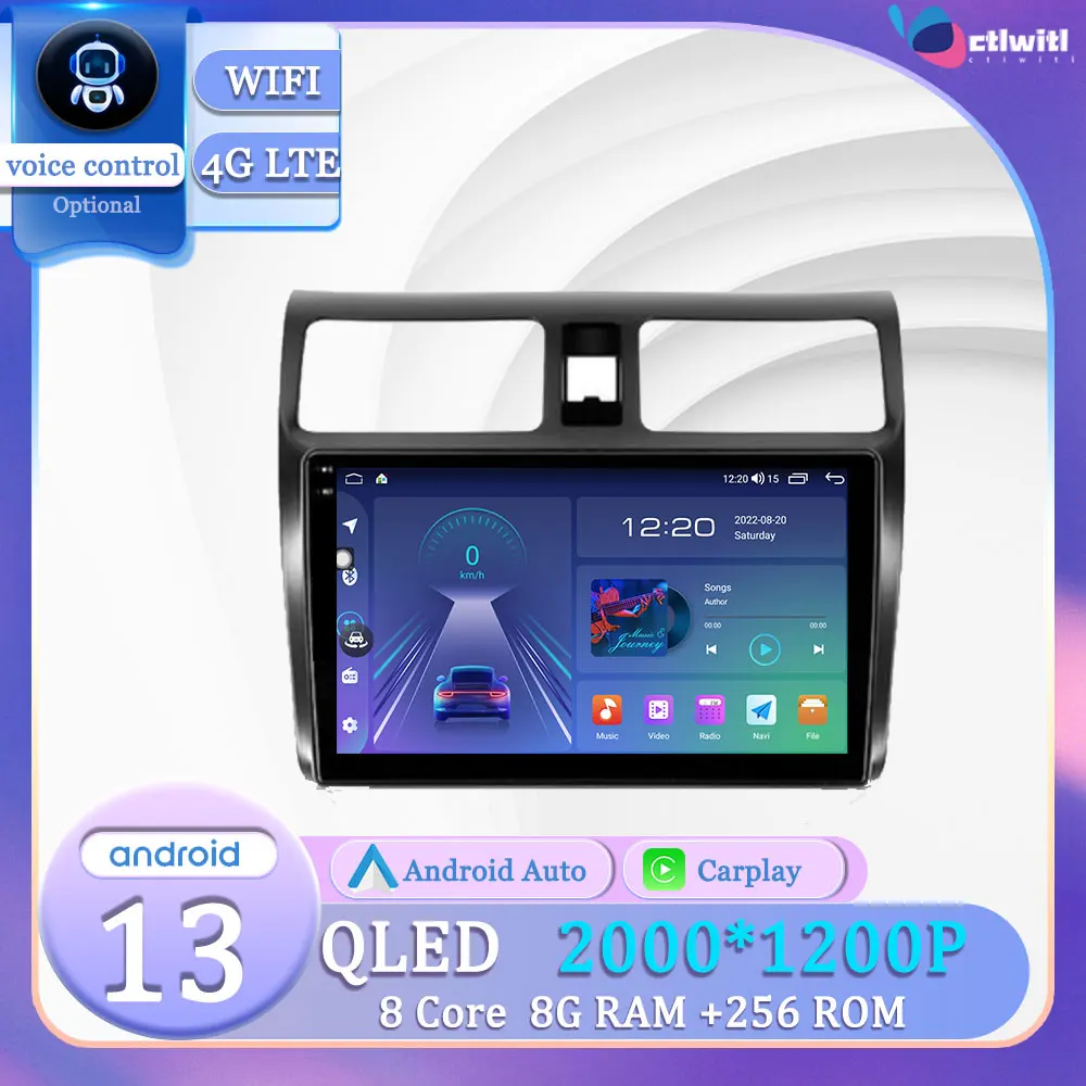 

Android 13 для Suzuki Swift 3 2003 - 2010 Carplay сенсорный экран Авторадио видеоплеер автомобильное стерео радио навигация GPS Мультимедиа