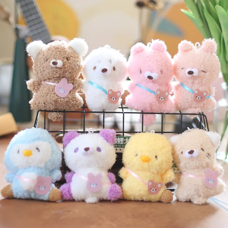 동물 곰 병아리 펭귄 인형 봉제 인형, 봉제 장난감, 키링 펜던트, 어린이 선물, 매우 귀여운 10cm, 로트당 40 개, 도매
