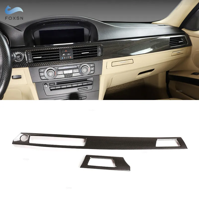 

LHD для BMW 3 серии E90 2005 - 2012 ABS углеродное волокно текстура интерьер центральная консоль панель приборной панели Крышка отделка полоса
