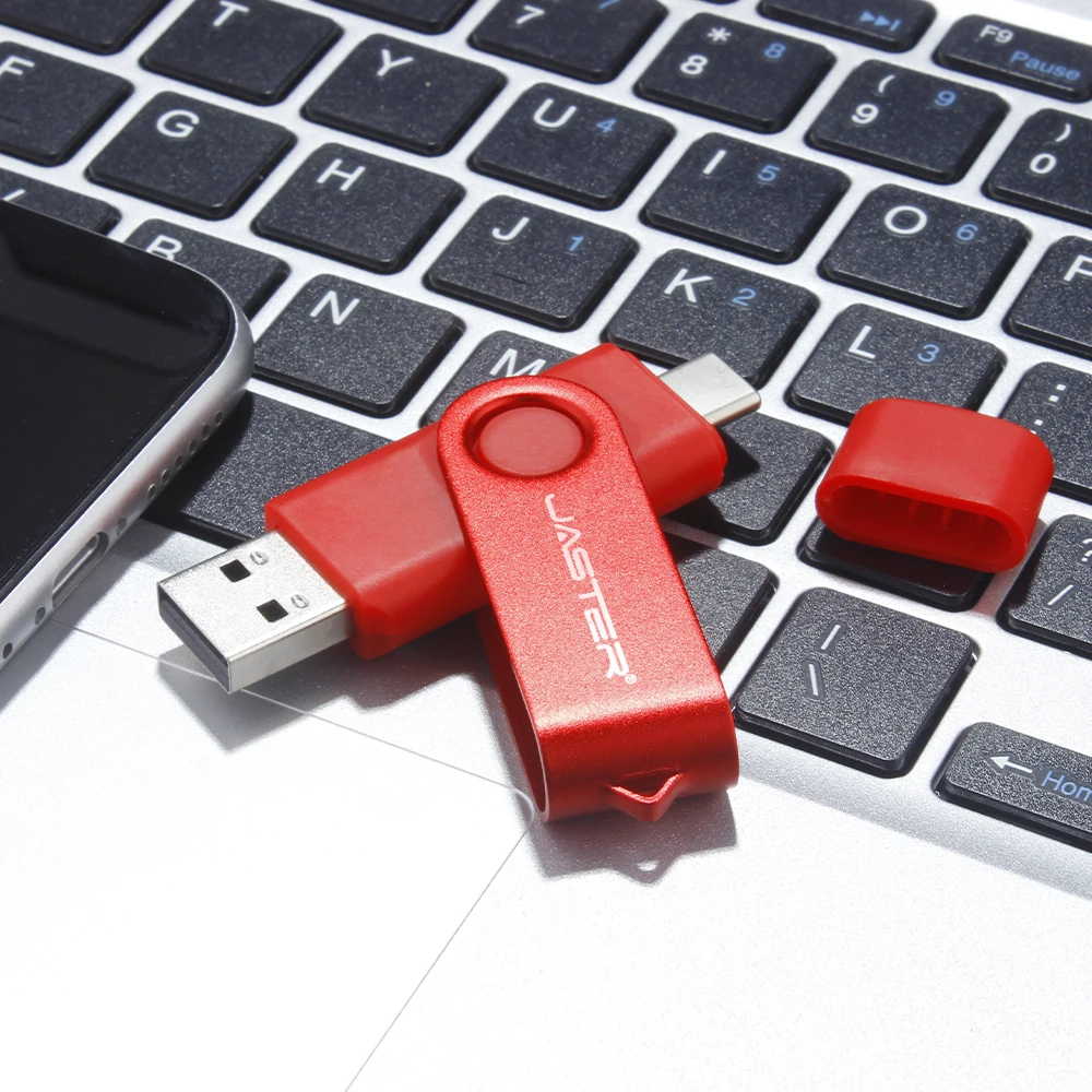 JASTER Red Rotatable USB Flash Drive 128GB Free Custom Logo 2.0TYPE-C USB Stick 64GB 32GB 16GB 8GB Creative Gift Pen Drive 4GB images - 6