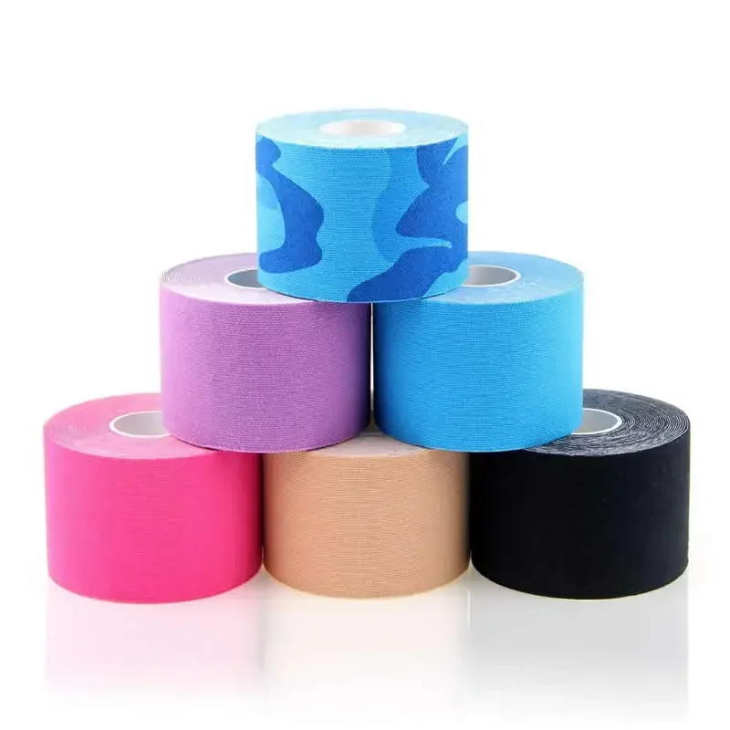 Cotton Elastic Sports Kinesiology Tape 10 Rolls Exercise Muscle Pain Relieve Bandage Knee Wrist Ankle Protector sports tape kinesiology tape
