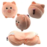 2-in-1 Cute Travel Pillow Eye Combo, for Airplane,train, Car or Outdoors,Kids Neck Pillow, Toddler Neck Pillow For Travelin 2