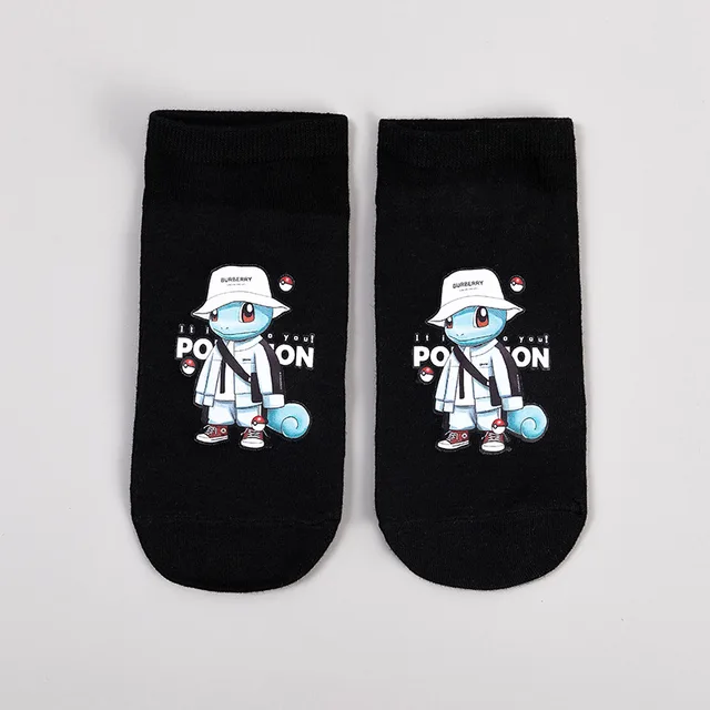 Pokemon cartoon printed women's socks anime figure cute Pikachu Squirtle Bulbasaur socks kids socks girls direct sales 29