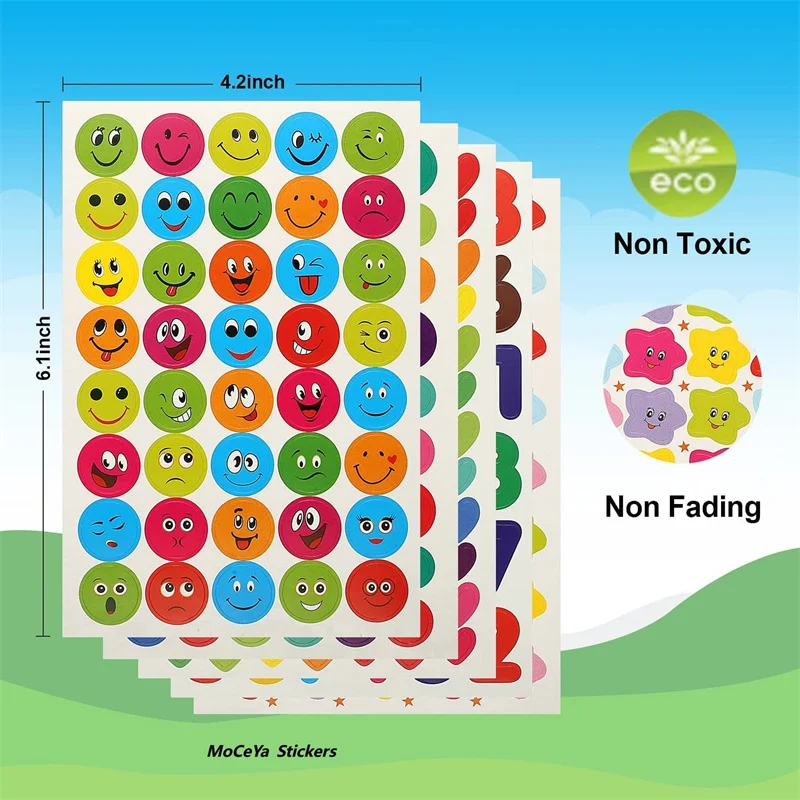 Smile Face Stickers Cute Happy Sad Teacher Incentive Reward Stickers for Kids School Student Planner Kindergarten Gift for cartoon stickers kawaii stickers reward stickers