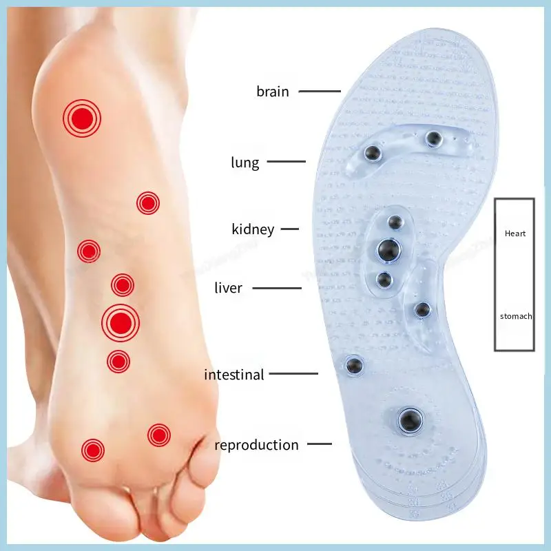 Digitopressione sulle solette del piede sottopiede in Silicone per massaggio magnetico per scarpe per uomini medici aumenta il tempo le donne perdono peso suola per scarpe