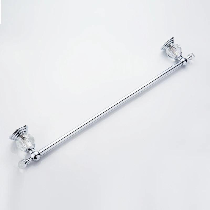 Bathroom Single Towel Bar Towel Rack Holder Solid stainless steel Chrome Crystal Decoration Bathroom Accessories 60cm