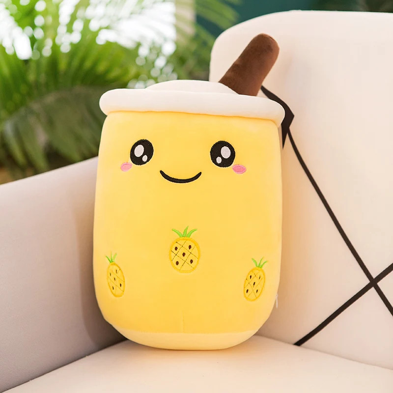 thumbnail image 1 of Peluche Boba Kawaii para decoración de habitación, juguete de peluche con forma de té de burbujas, helado relleno, comida, té con leche, cojín suave para abrazar, regalo de cumpleaños para niños, 1 of 5