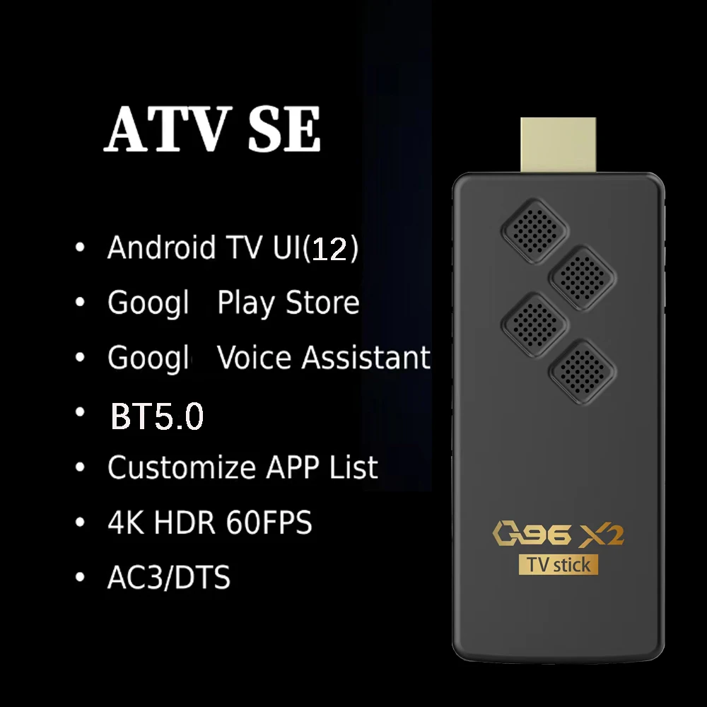 Q96 X2 TV Stick Android 12 WiFi 4G 5G HD 4K Streaming Media 2GB 16GB Voice Remote Allwinner H313 Quad Core BT5.0 iptv